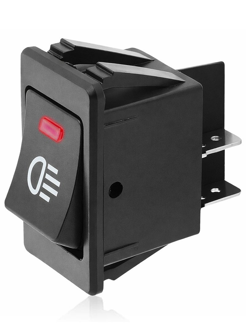 موب مفتاح تبديل LED لمصابيح الضباب 12 فولت 35 أمبير، رباعي الأطراف، أحادي القطب أحادي الرمية (SPST)، مفتاح تشغيل/إيقاف للوحة القيادة مع مؤشر ضوئي، مصنوع من بلاستيك ABS عالي التحمل، مناسب لجميع أنواع السيارات والشاحنات وسيارات الدفع الرباعي والحافلات والقوارب والمركبات الترفيهية والدراجات النارية، مقاوم للماء والحرارة، سهل التركيب على اللوحة، توصيل سريع 12 فولت - Image 1